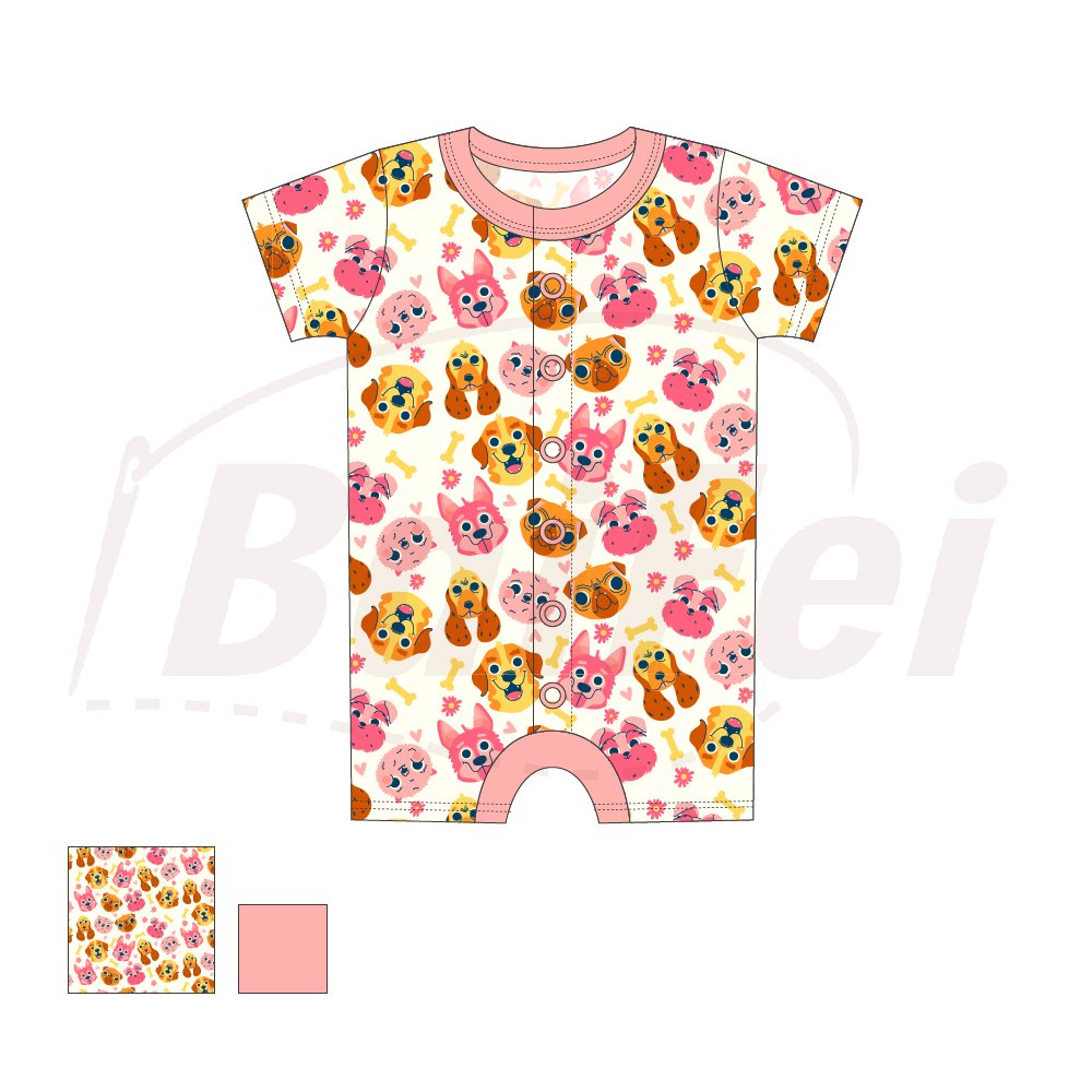 Wholesale new born baby bamboo Pajamas Unisex Baby One-Piece romper two-ways zipper breathable short sleeves baby clothes