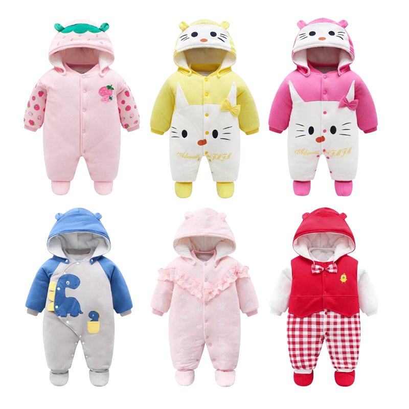 Wholesale newborn baby cotton-padded onesie pajama Baby winter warm clothes