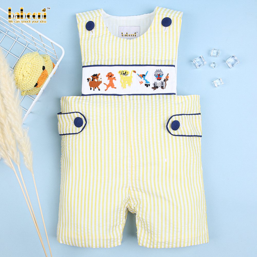 Nice Cartoon Animals Striped Summer Sleeveless Rompers Baby Boys Clothing Sets ODM wholesale chilren clothing - BB2464