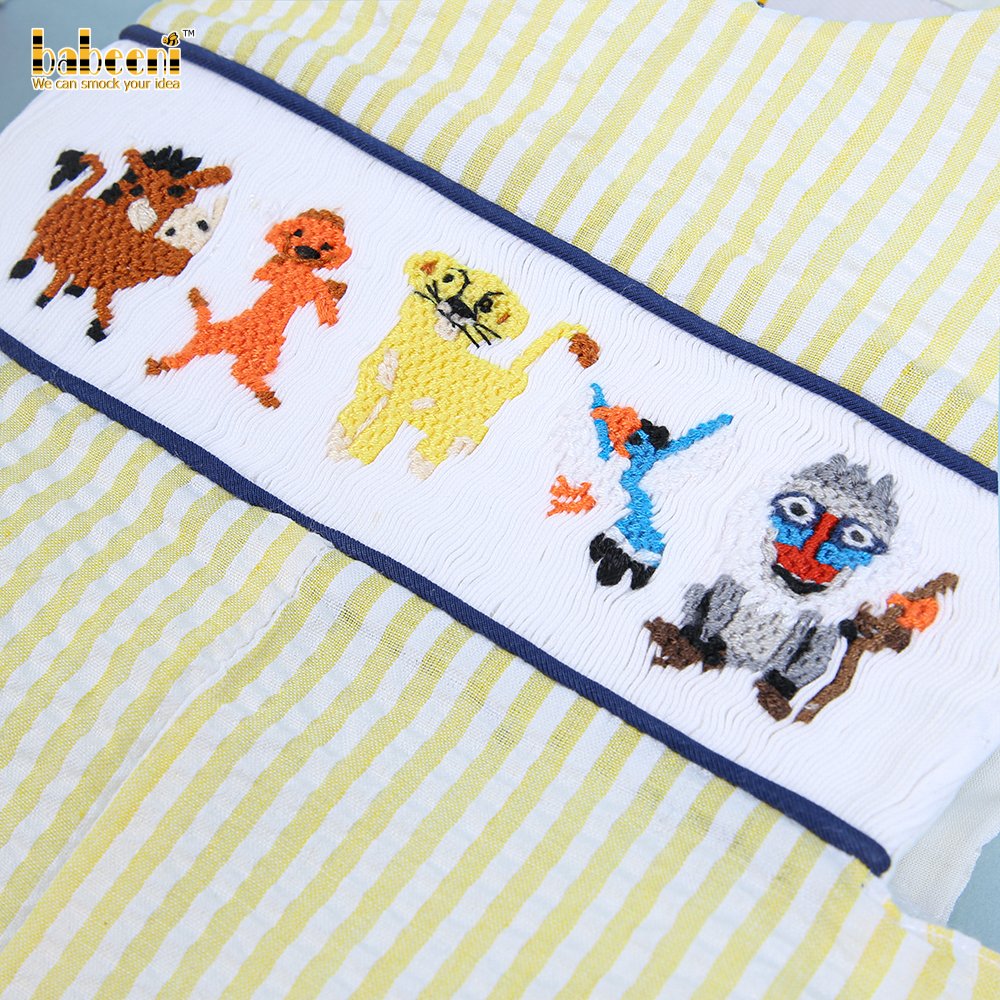 Nice Cartoon Animals Striped Summer Sleeveless Rompers Baby Boys Clothing Sets ODM wholesale chilren clothing - BB2464
