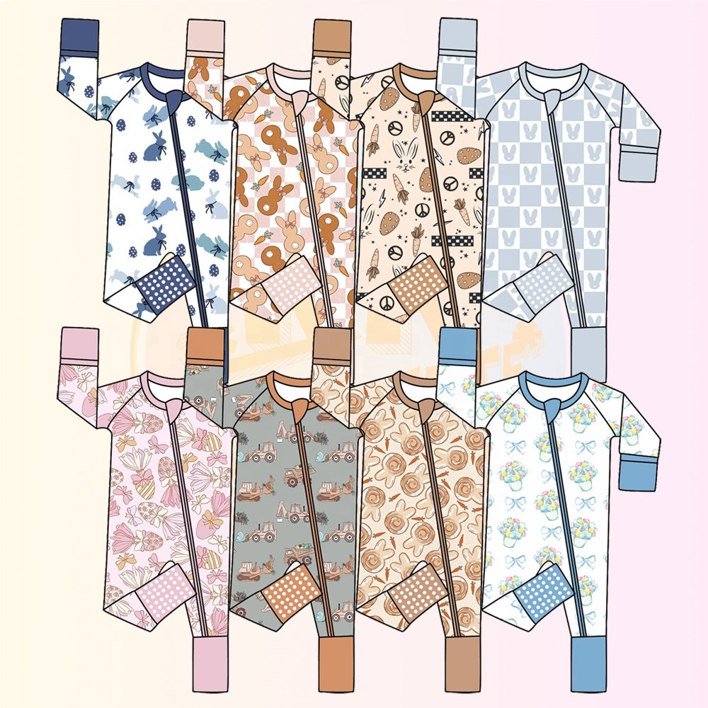 KERUI Wholesale CustomInfant Bamboo Fiber Zipper Pajamas Baby Clothes Baby Long Sleeves Environmental Protection Romper