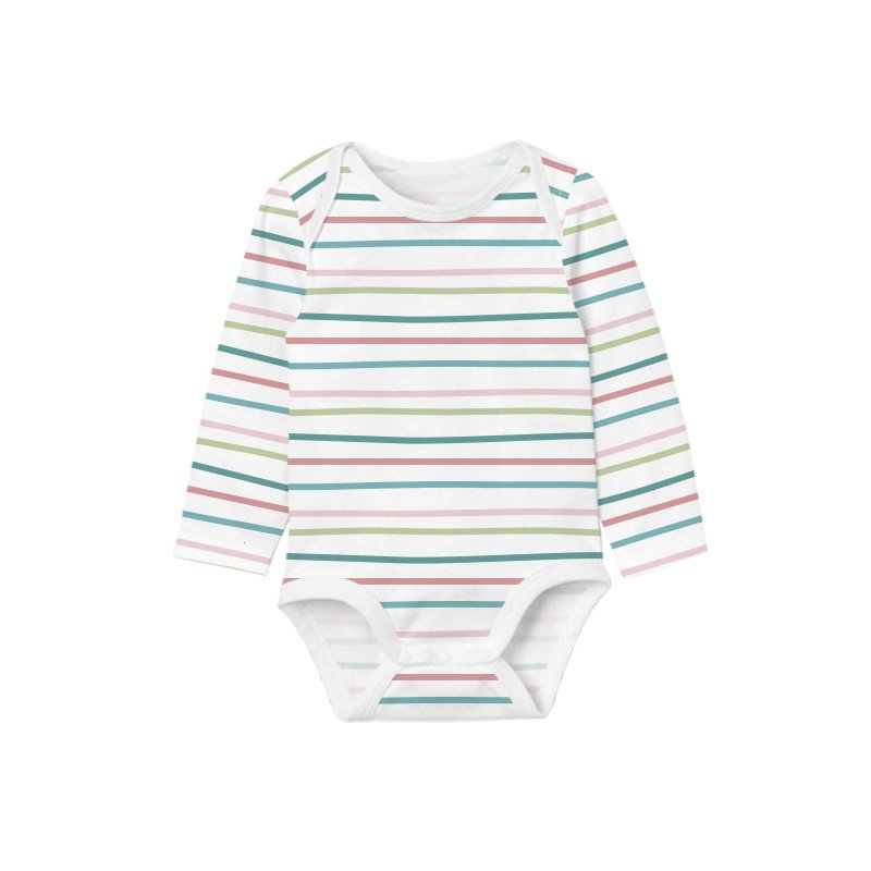Customize Label Baby Clothes Organic Cotton Bamboo Ribbed Baby Clothing Newborns Bodysuit Baby Girl Romper Full Oem Custom Print
