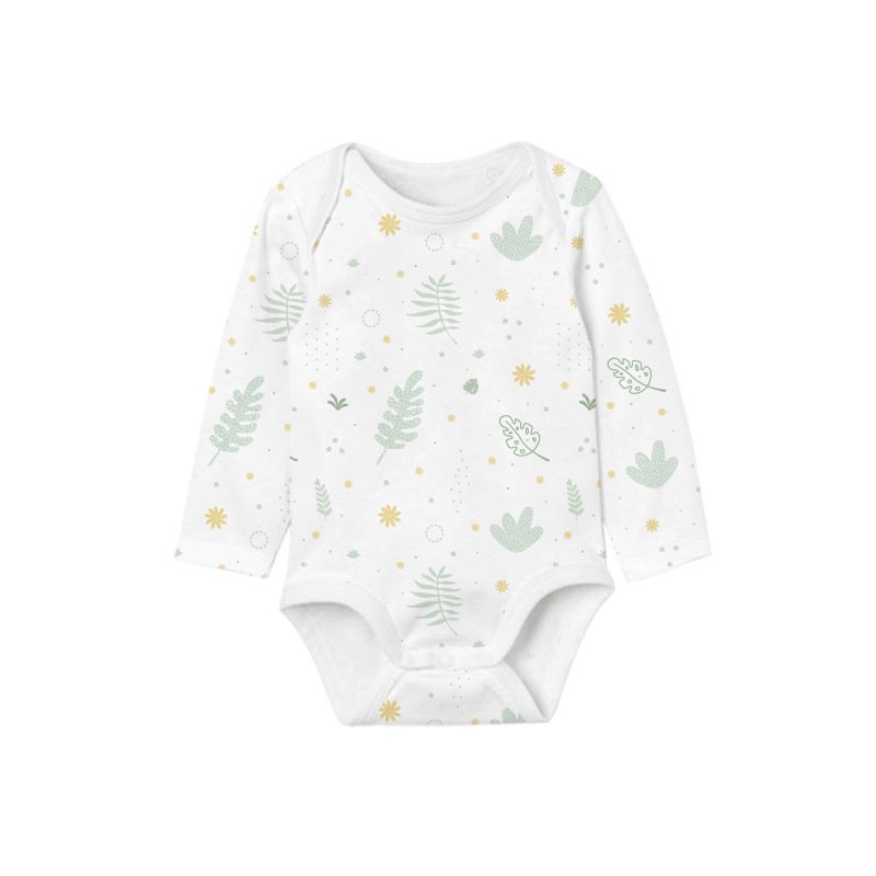 Customize Label Baby Clothes Organic Cotton Bamboo Ribbed Baby Clothing Newborns Bodysuit Baby Girl Romper Full Oem Custom Print