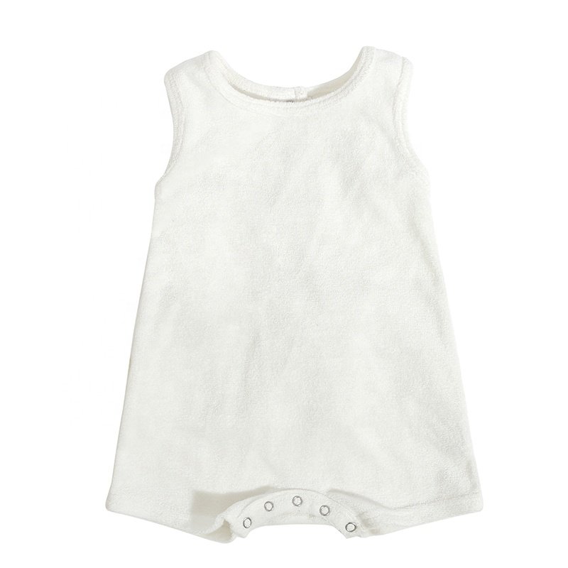 High Quality Baby Clothes Summer Sleeveless Solid Color Cute and Fashionable Towel Cloth Girls' Jumpsuit Baby Rompers