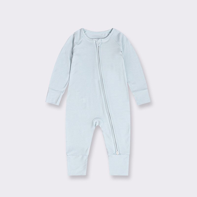 2024 Bamboo baby kids sleepwear jumpsuit Custom Infant clothes 2 Zipper Newborn Romper Footie Pajamas bamboo Little Baby clothes