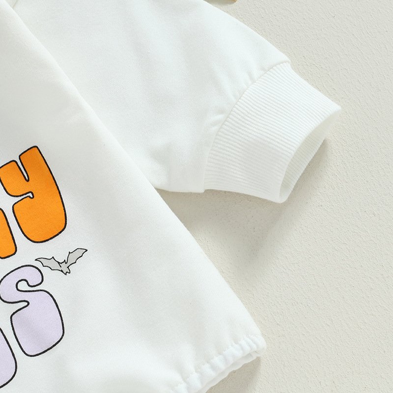 High Quality Halloween Cotton Soft Jumpsuit Boutique Letter Long Sleeve Clothes Baby Romper