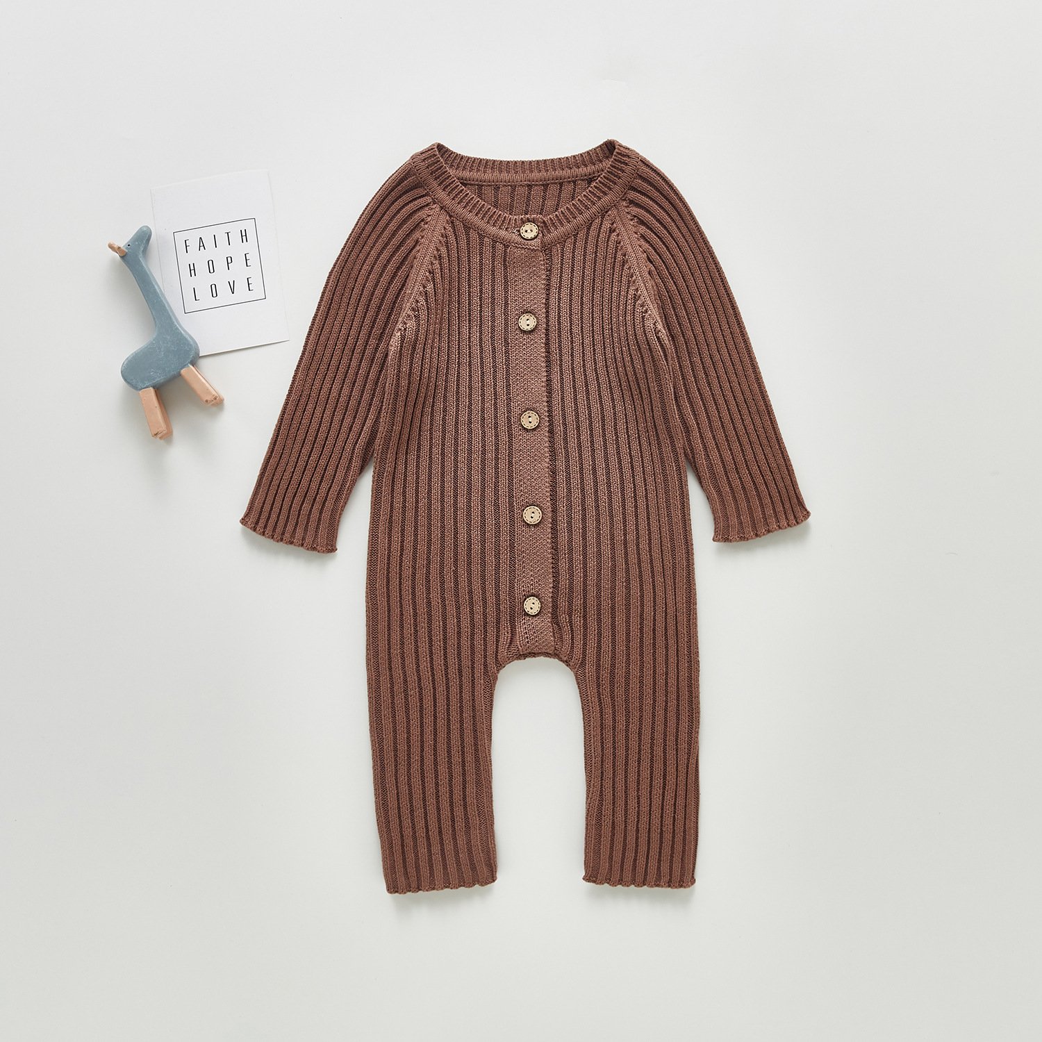 Long Sleeve Fall Winter Cotton Ribbed Kids Jumpsuit Harper Buttons Onesies Baby Pajamas Girl Clothes Knit Baby Sweater Romper