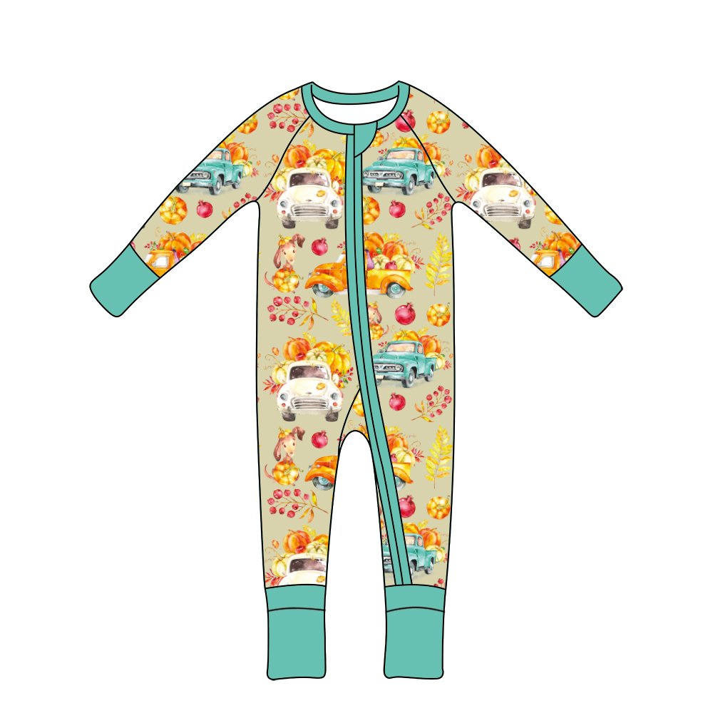 Qingli OEM Low Moq Bamboo Football Print Soft Breathable Baby Clothes Zipper Baby Rompers