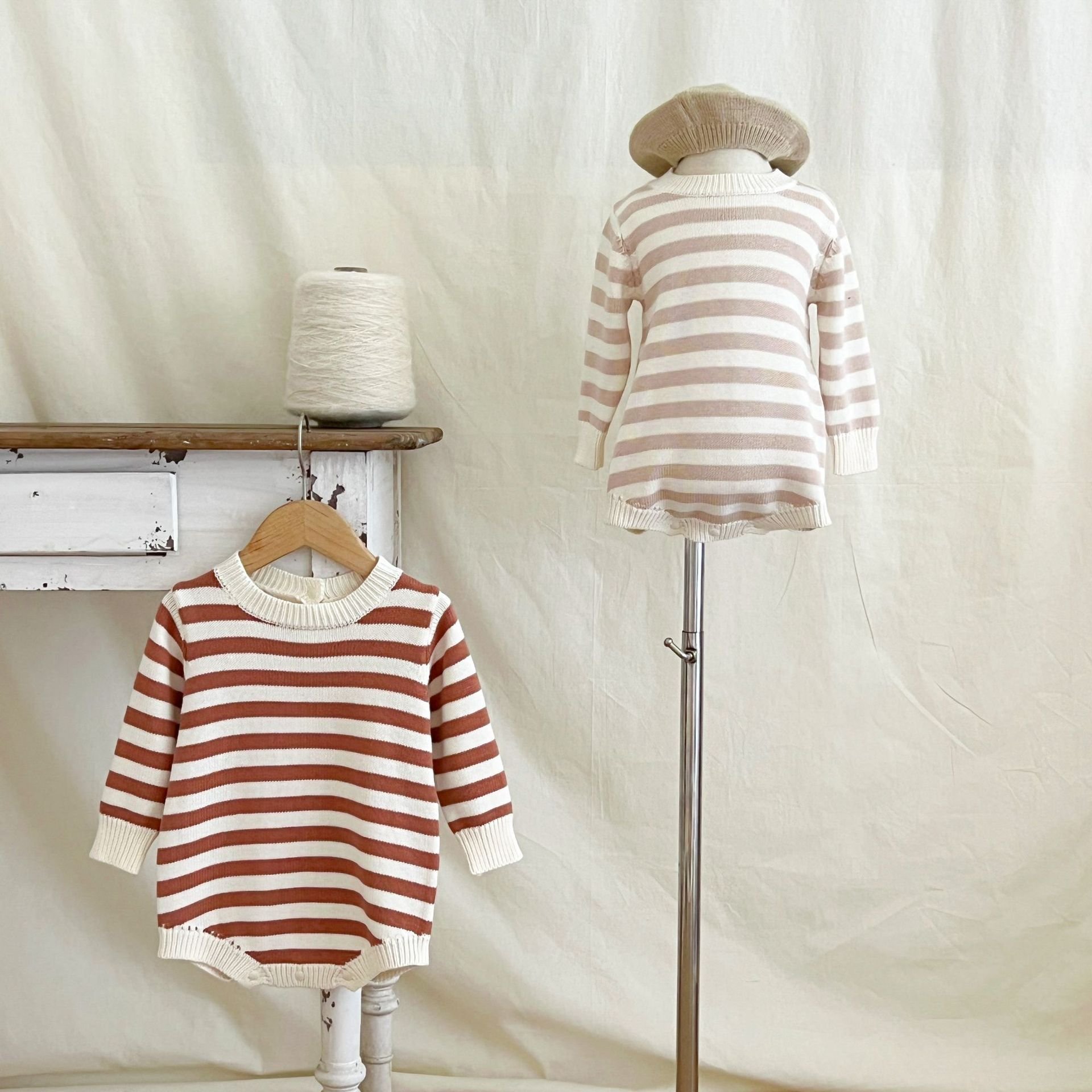 Autumn baby romper knitted crawling clothes newborn baby boys and girls sweaters fart clothes