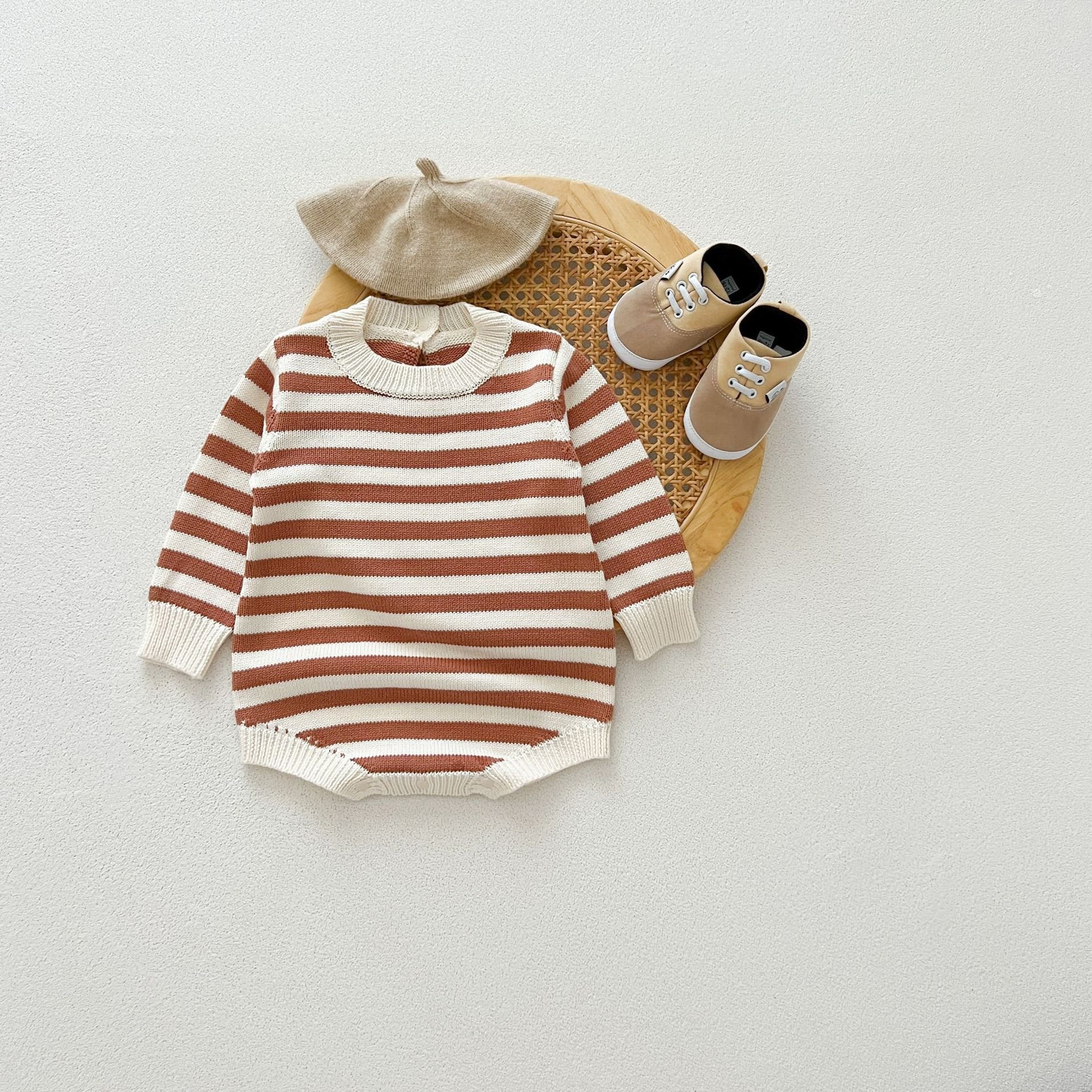 Autumn baby romper knitted crawling clothes newborn baby boys and girls sweaters fart clothes