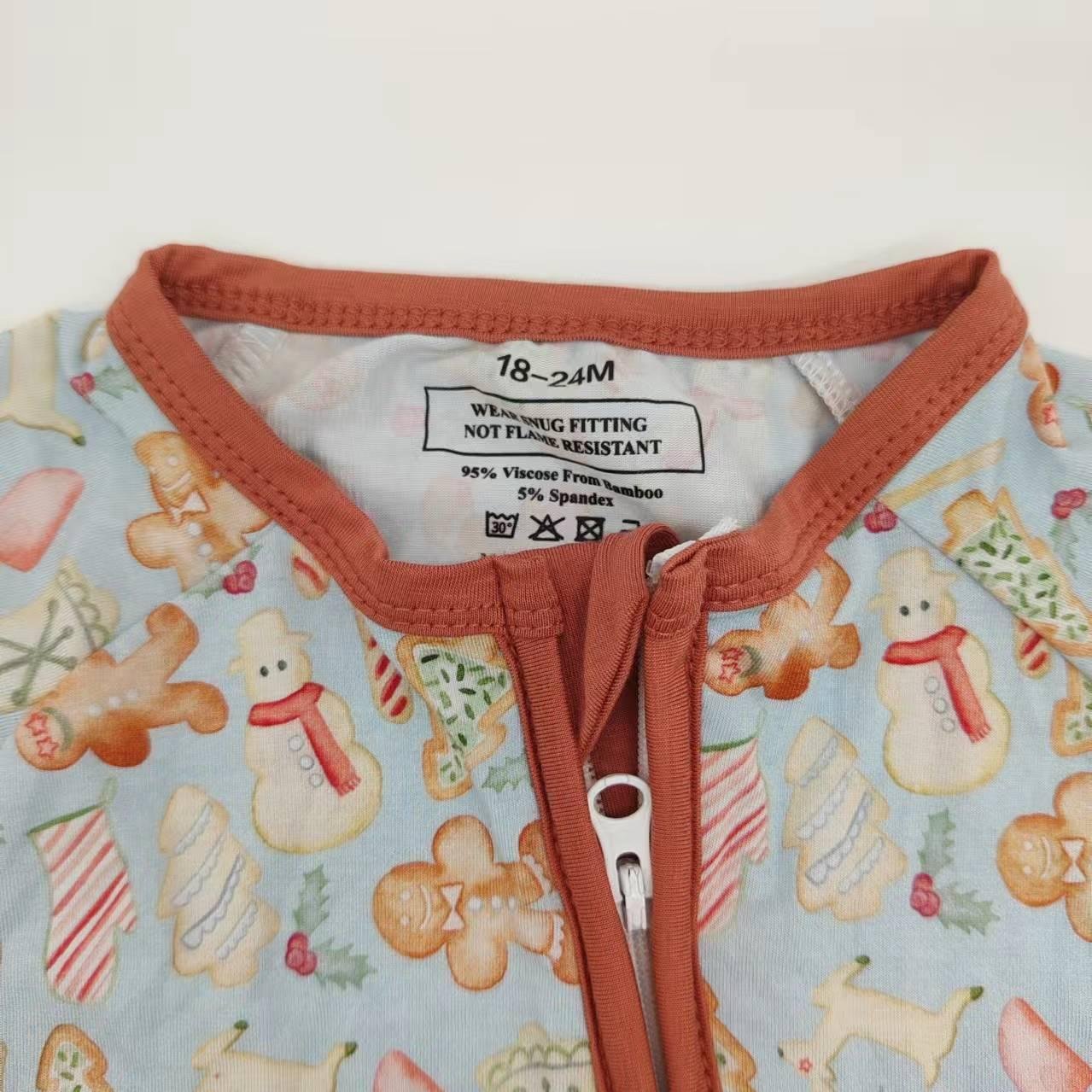 High-quality Printing Baby romper with Christmas Snowman Certificate Bamboo Toddler Onesie Clothing Zippy for Child