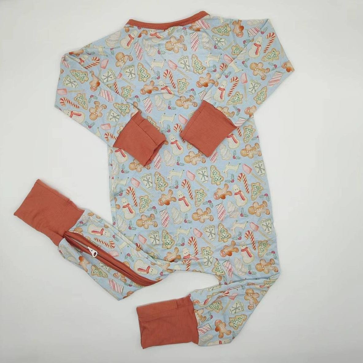 High-quality Printing Baby romper with Christmas Snowman Certificate Bamboo Toddler Onesie Clothing Zippy for Child