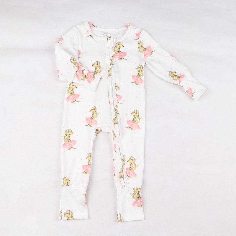 bamboo baby winter romper with zipper jumpsuits custom print baby clothing with long sleeves oversize newborn romper