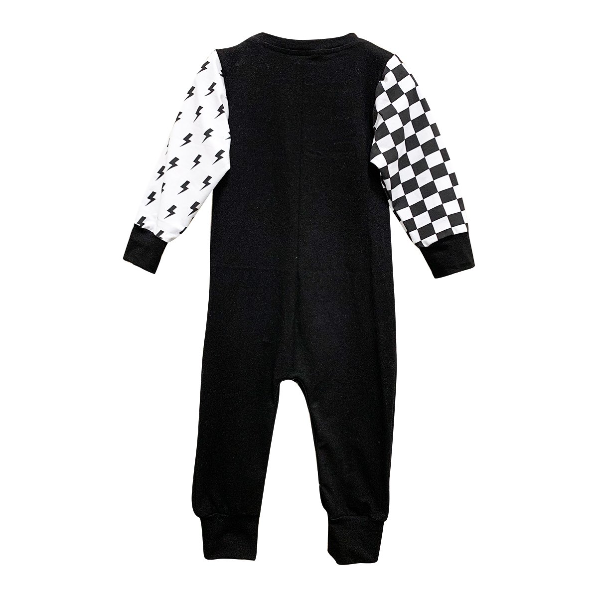 New Arrival French terry plaid and Lightning long Sleeve baby rompers for autumn
