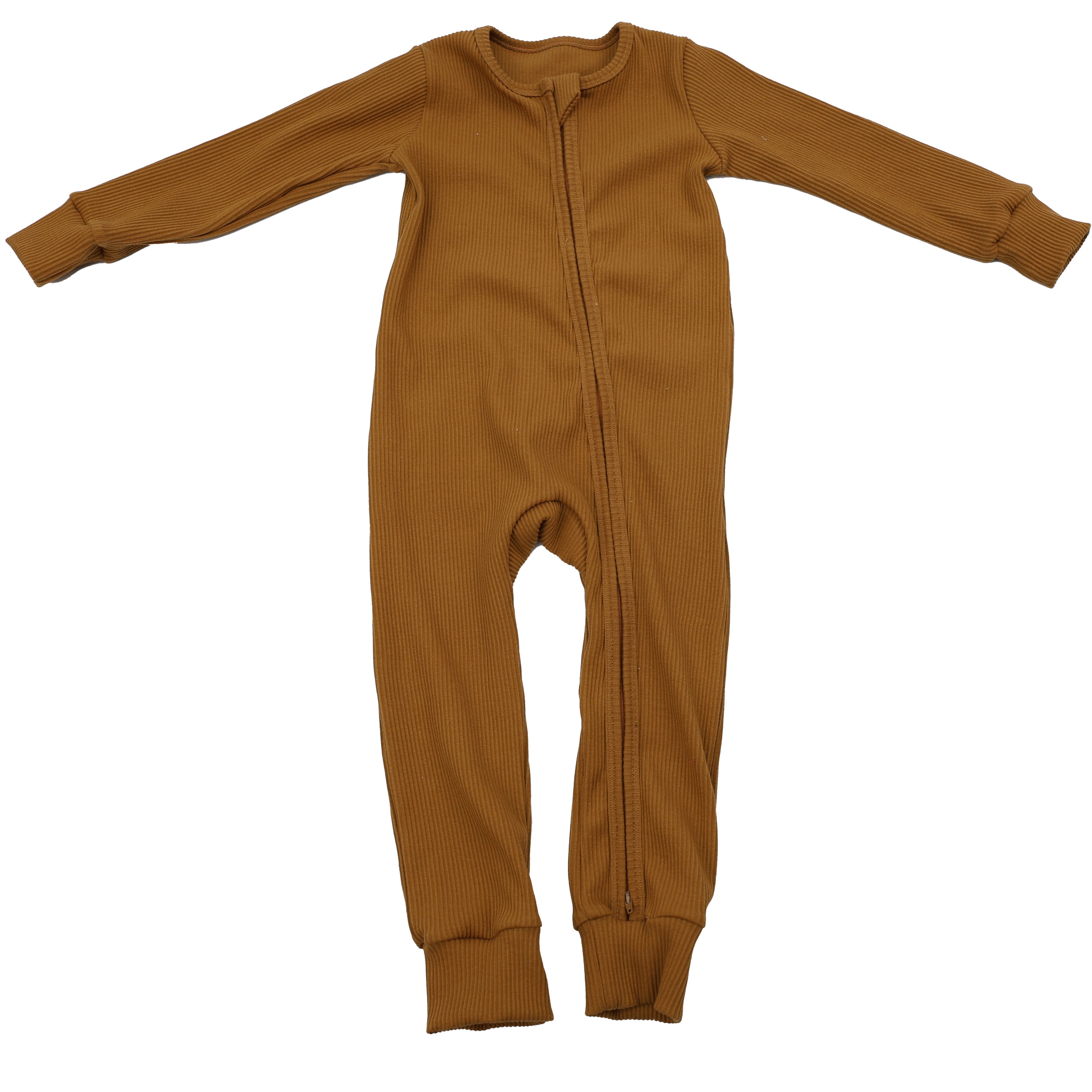 Qingli OEM ODM High Quality Zipper Baby Onesie Plain Ribbed Romper Baby New Born Clothing Solid Color Pajamas