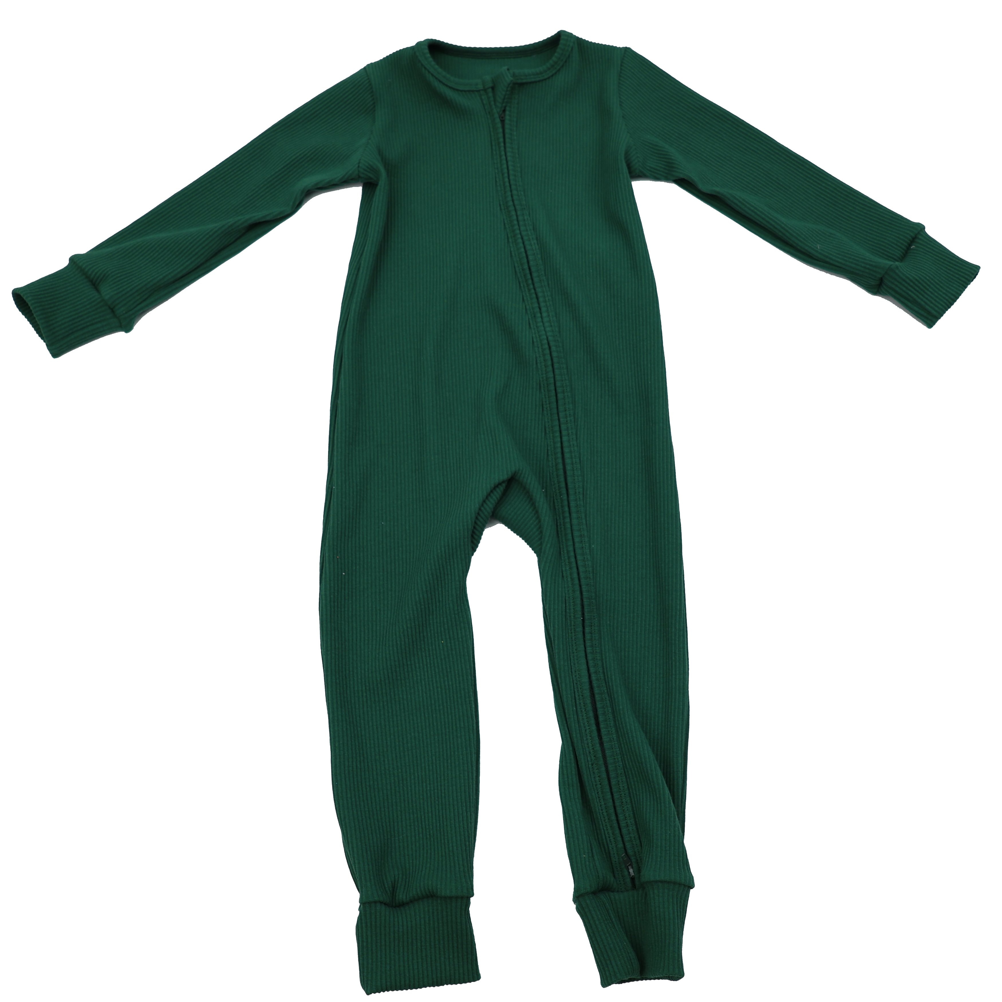 Qingli OEM ODM High Quality Zipper Baby Onesie Plain Ribbed Romper Baby New Born Clothing Solid Color Pajamas