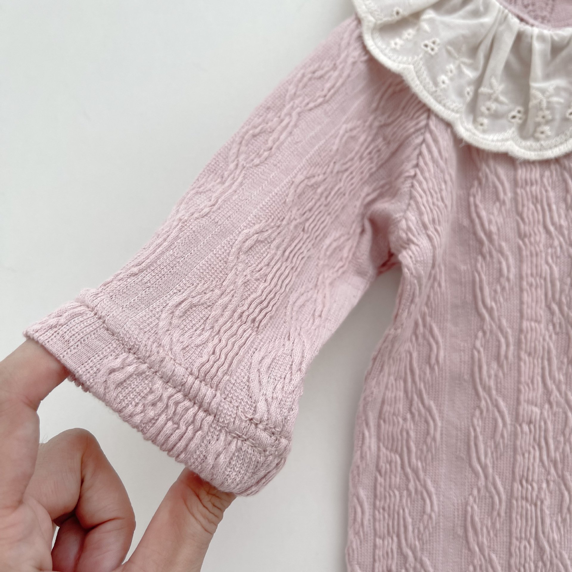 Spring And Autumn Baby Rompers Girls Sweet Lace Rompers Baby Girls Long Sleeve Cotton Clothes Baby One-Piece Triangle Romper