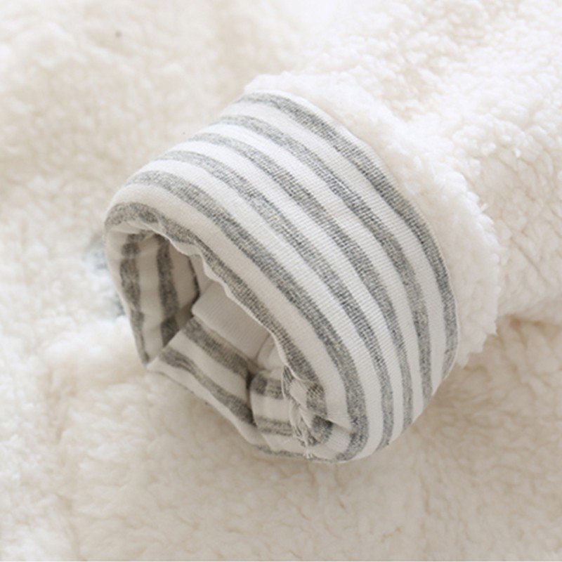 custom Wholesale High Quality 100% polyester sherpa fleece cute winter new born toddler baby boy girl unisex sromper