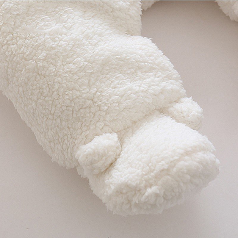 custom Wholesale High Quality 100% polyester sherpa fleece cute winter new born toddler baby boy girl unisex sromper