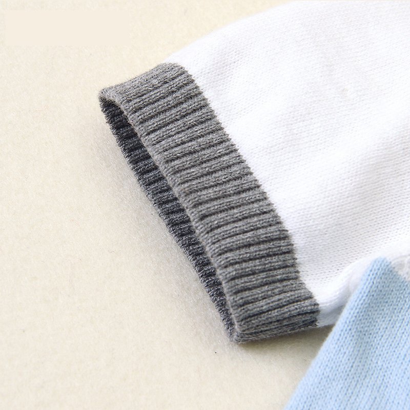Wholesales Summer 100% Cotton Short Sleeves Turn Down Collar Elephant Animal Kids Clothes Baby Boys' Rompers Sweater