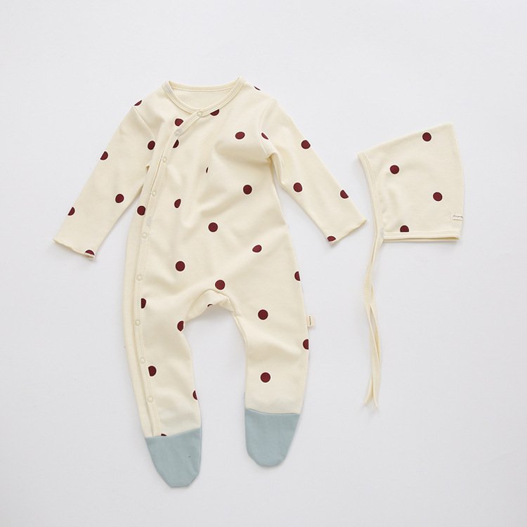 Custom Newborn Baby Boys and Girls Clothes Baby Rompers Baby Solid Button Long Sleeve Knitted Bamboo Fiber Pajamas for Summer