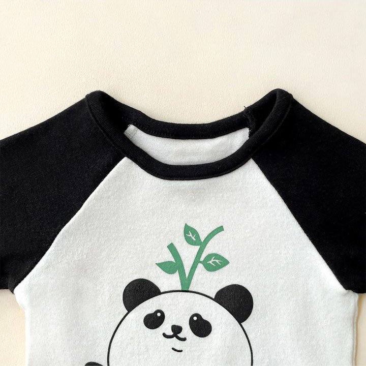 High Quality Cute Cartoon Chinese Panda Printing Bodysuit Newborn Cotton Toddler Home Baby Clothes Baby Rompers With Hat