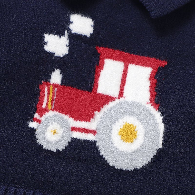 mimixiong 2024 fall Winter Warm car pattern Baby Clothes New Born Toddler Baby Knitted Pajamas long sleeve footie onesie Romper