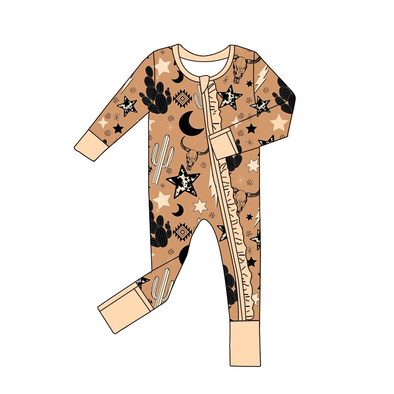 Hot Sale Cheap Factory Price Kids Clothing Bamboo Fabric Ruffled Lace Concealed Zipper Long Romper Soft Baby Winter Pajamas