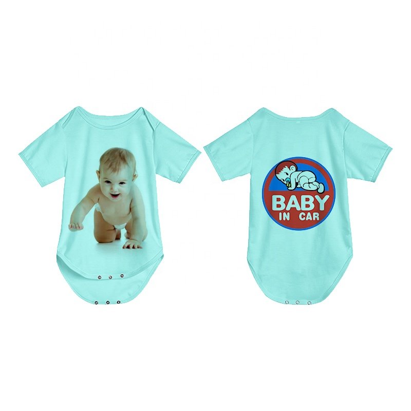 DIY Design Short Sleeves Infant Overall Button Playsuit Personalized Logo Toddler Onesie Sublimation Solid Color Baby Romper