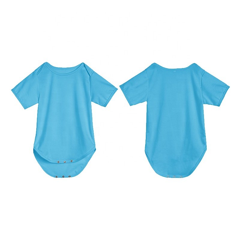 DIY Design Short Sleeves Infant Overall Button Playsuit Personalized Logo Toddler Onesie Sublimation Solid Color Baby Romper