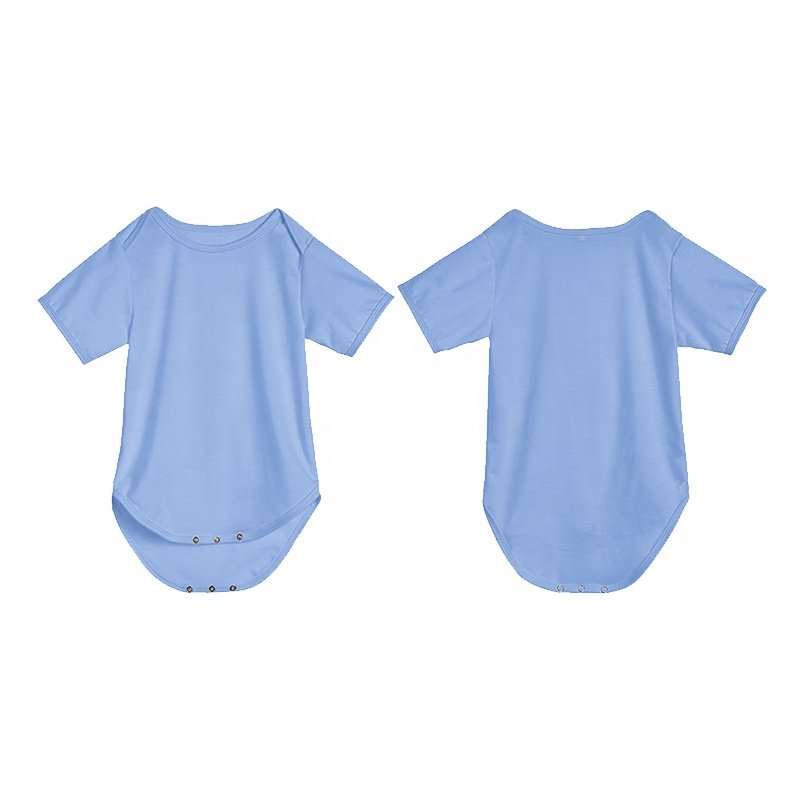 DIY Design Short Sleeves Infant Overall Button Playsuit Personalized Logo Toddler Onesie Sublimation Solid Color Baby Romper