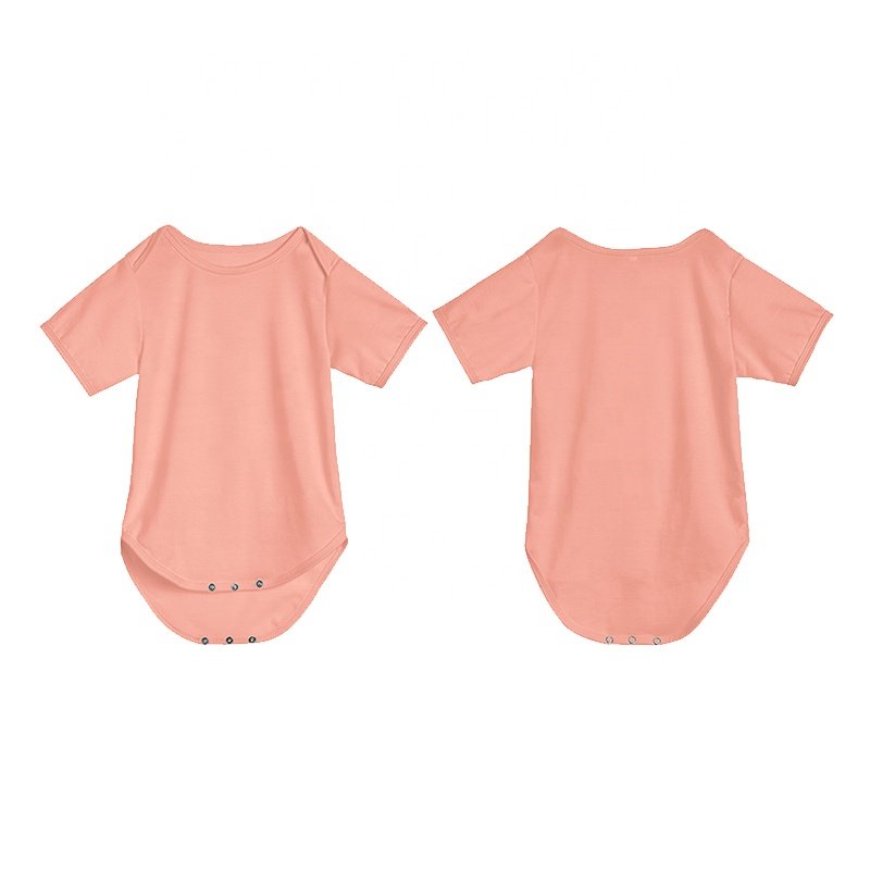 DIY Design Short Sleeves Infant Overall Button Playsuit Personalized Logo Toddler Onesie Sublimation Solid Color Baby Romper