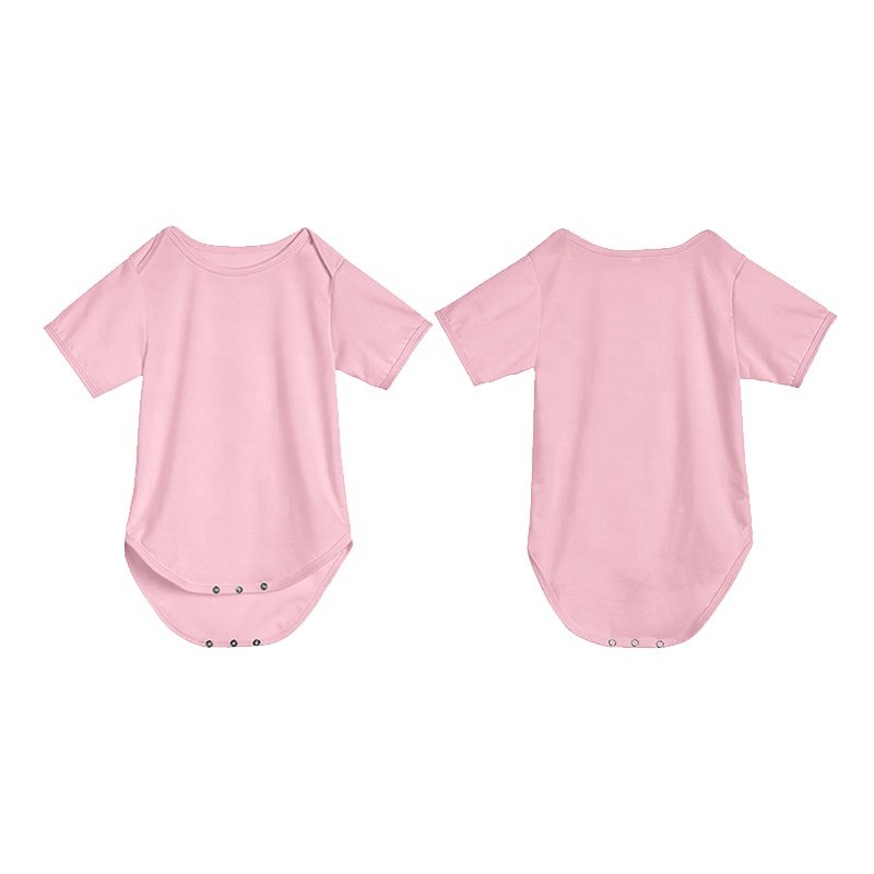 DIY Design Short Sleeves Infant Overall Button Playsuit Personalized Logo Toddler Onesie Sublimation Solid Color Baby Romper