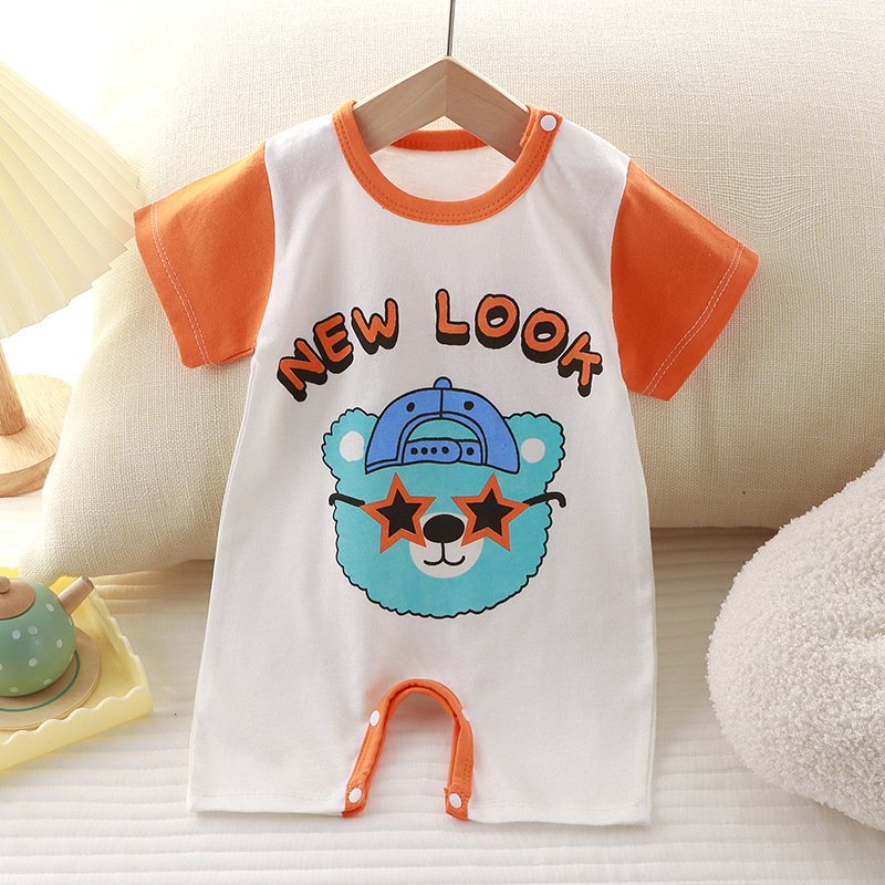 2024 New Customized Wholesale Baby Rompers Fashion Cartoon Summer Newborn Girl Clothes Boys Short Sleeve Jumpsuit Clothes