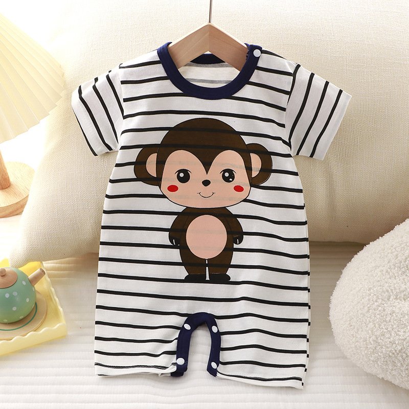 2024 New Customized Wholesale Baby Rompers Fashion Cartoon Summer Newborn Girl Clothes Boys Short Sleeve Jumpsuit Clothes