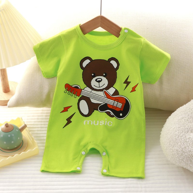 2024 New Customized Wholesale Baby Rompers Fashion Cartoon Summer Newborn Girl Clothes Boys Short Sleeve Jumpsuit Clothes
