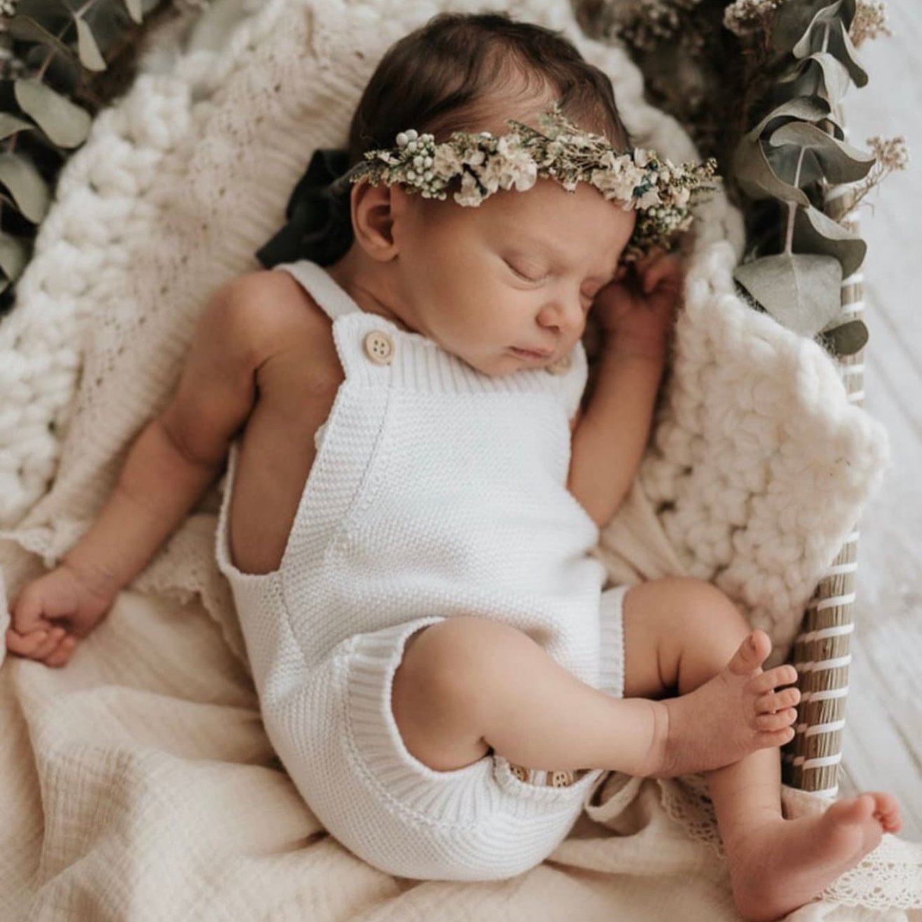 Factory New Arrival Cotton Summer Classic White Baby Infant Knitted Romper Kids' Clothing Solid Plain Cotton Knitting Romper