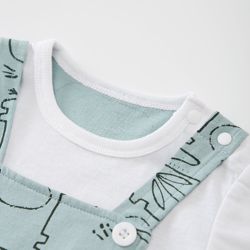 Blue elephant pattern newborn Baby Romper Short sleeve 100%cotton cute infant pajama