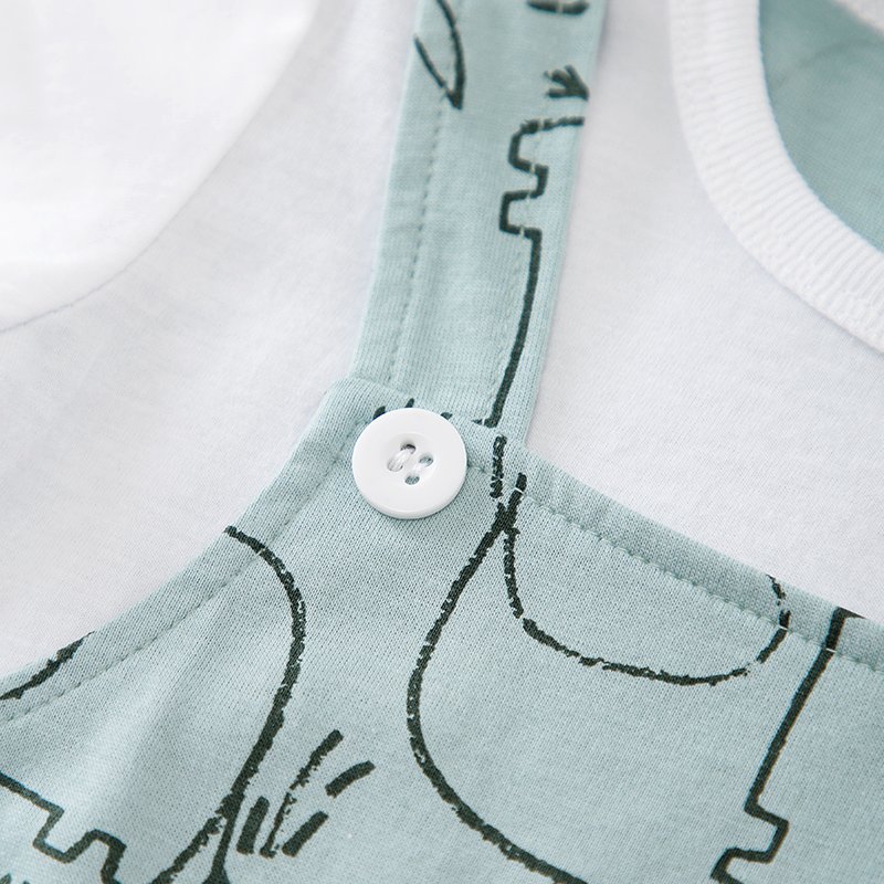 Blue elephant pattern newborn Baby Romper Short sleeve 100%cotton cute infant pajama
