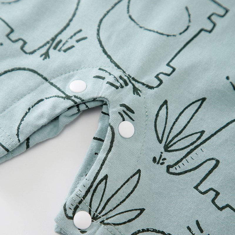 Blue elephant pattern newborn Baby Romper Short sleeve 100%cotton cute infant pajama