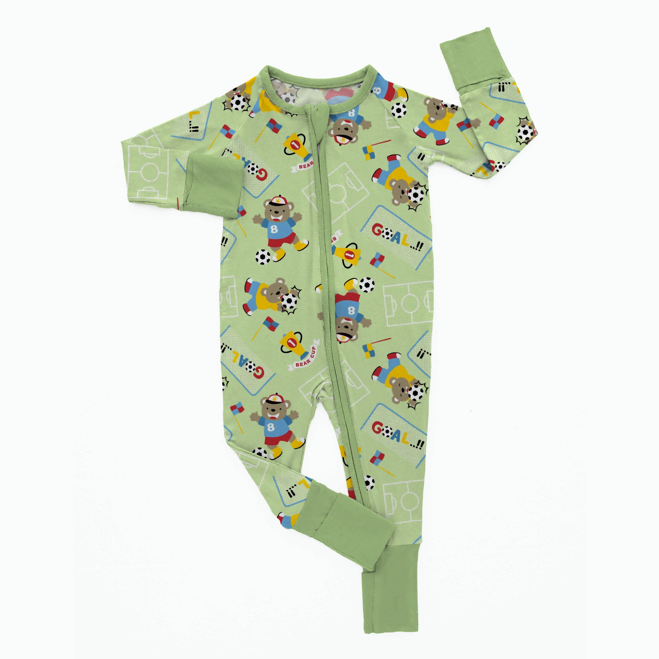 100% Bamboo Onesie Pajama Printed Zipper Long Sleeve Pjs Winter Baby Romper Newborn Rompers