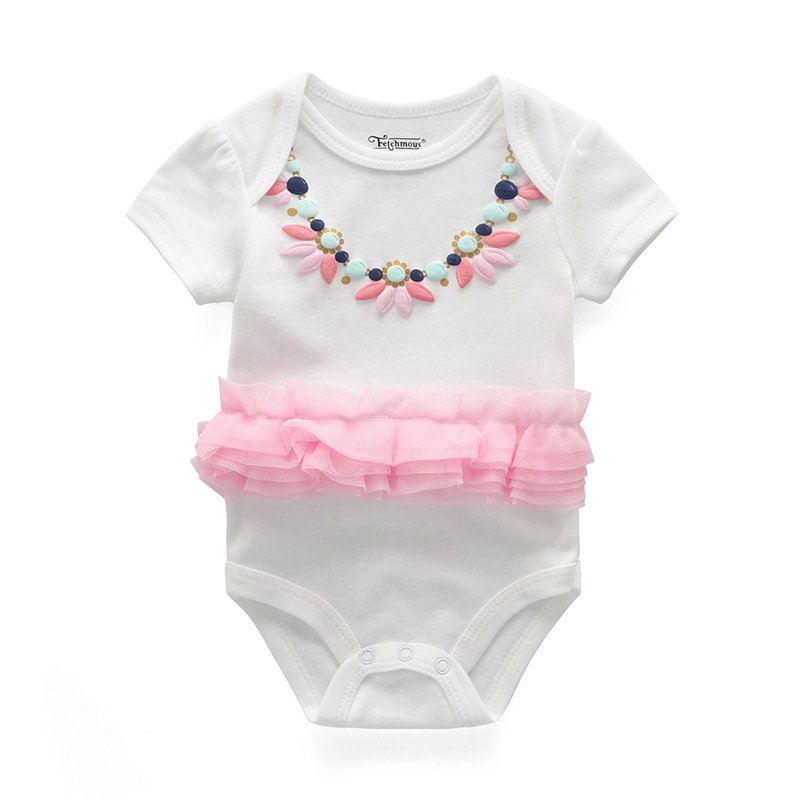 3pcs New Born Baby Gift Set Fashion Design 0-12 Months girl Clothing Summer Cotton Bodysuits Vest Jumpsuits