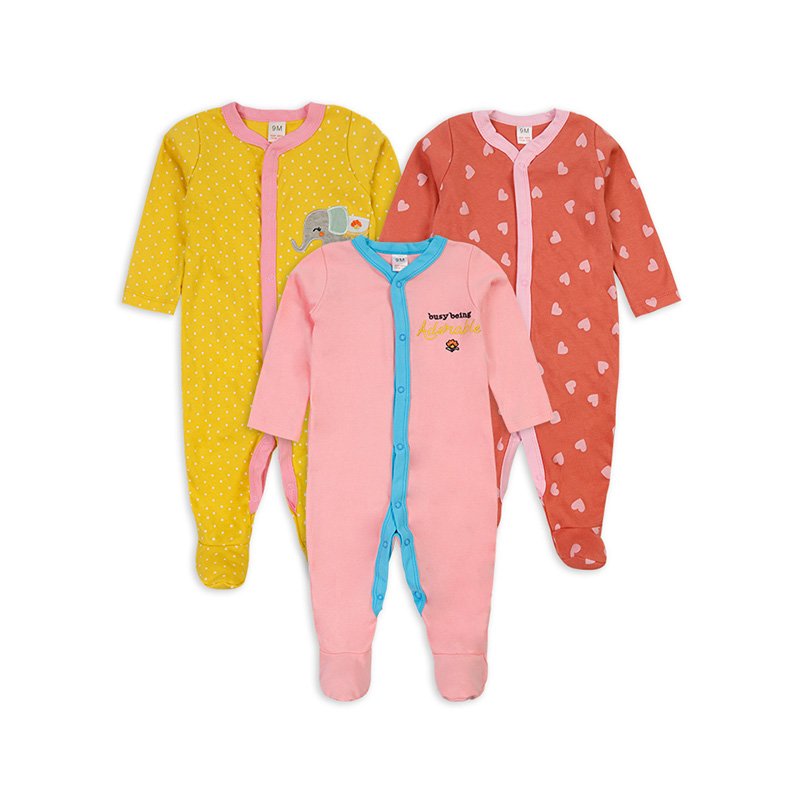 custom ropa para bebes newborn gift set baby onesie wholesale spring long sleeve applique design cute cartoon baby rompers girl
