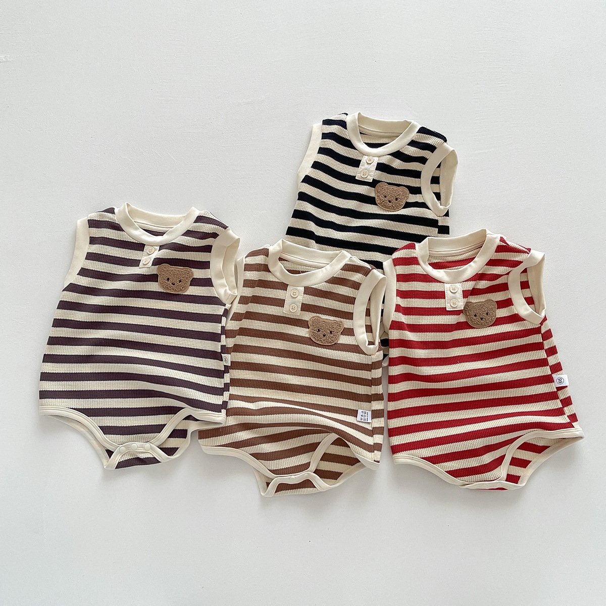 Summer Baby Girl Striped Rompers Toddlers Sleeveless Bodysuit Playsuit Baby Rompers