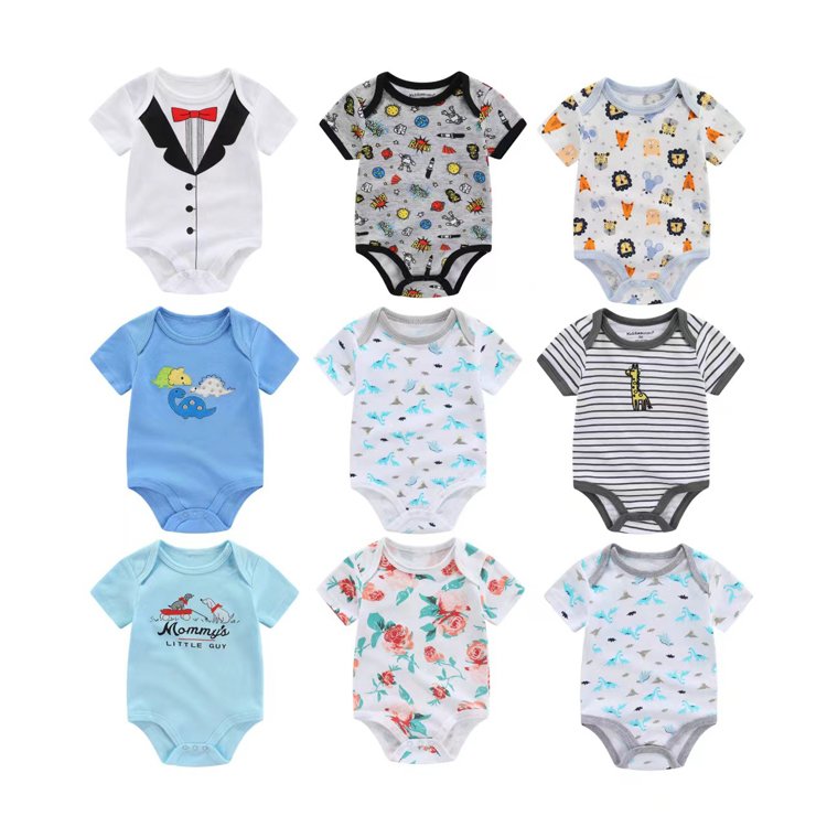 0-24M summer clearance baby clothes various stock lot short sleeve knitted apparel stock wholesale low price cotton baby romper