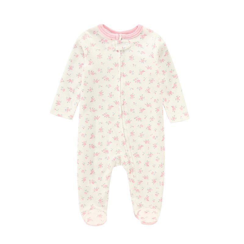 Wholesale Hot Sales Custom Print Bamboo Clothes Kids Clothing new Infant Pajamas Soft Breathable Zipper Ruffle Baby Rompers