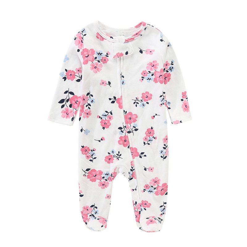 Wholesale Hot Sales Custom Print Bamboo Clothes Kids Clothing new Infant Pajamas Soft Breathable Zipper Ruffle Baby Rompers