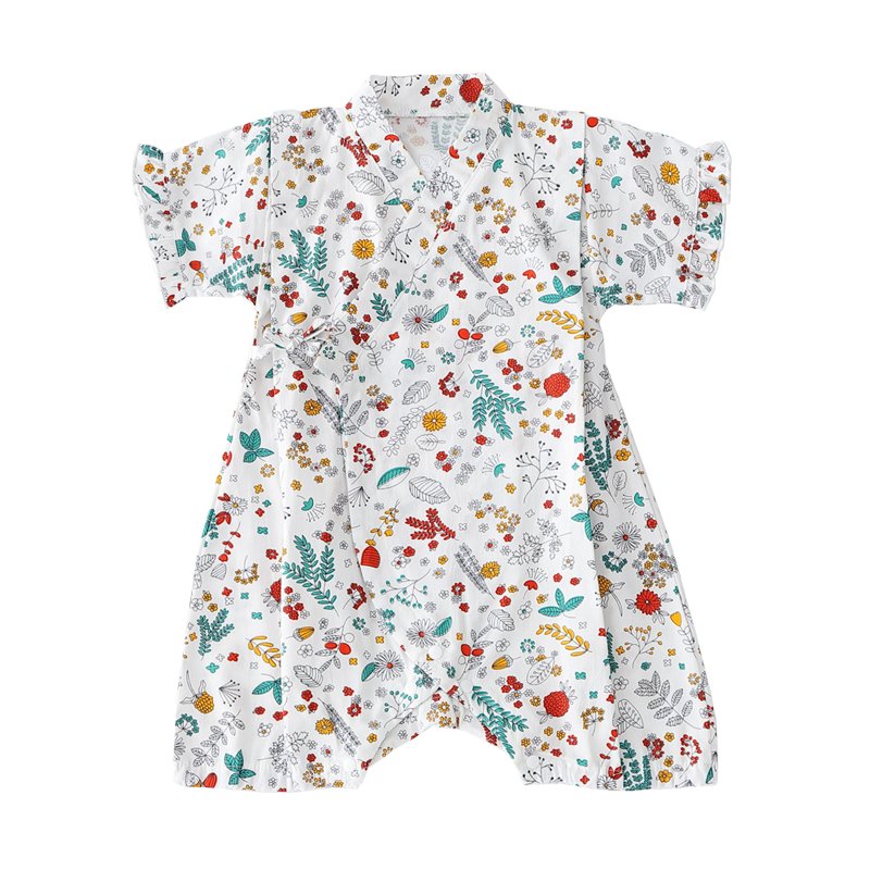 New design Japanese style short sleeve bodysuit baby summer rompers with ruffle kimono romper for outwear