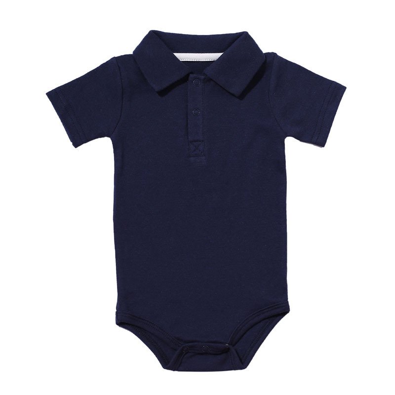 High Quality Summer Newborns Baby Short Sleeved Polo Rompers Wholesale Infant White Clothes Birthday Party Dress