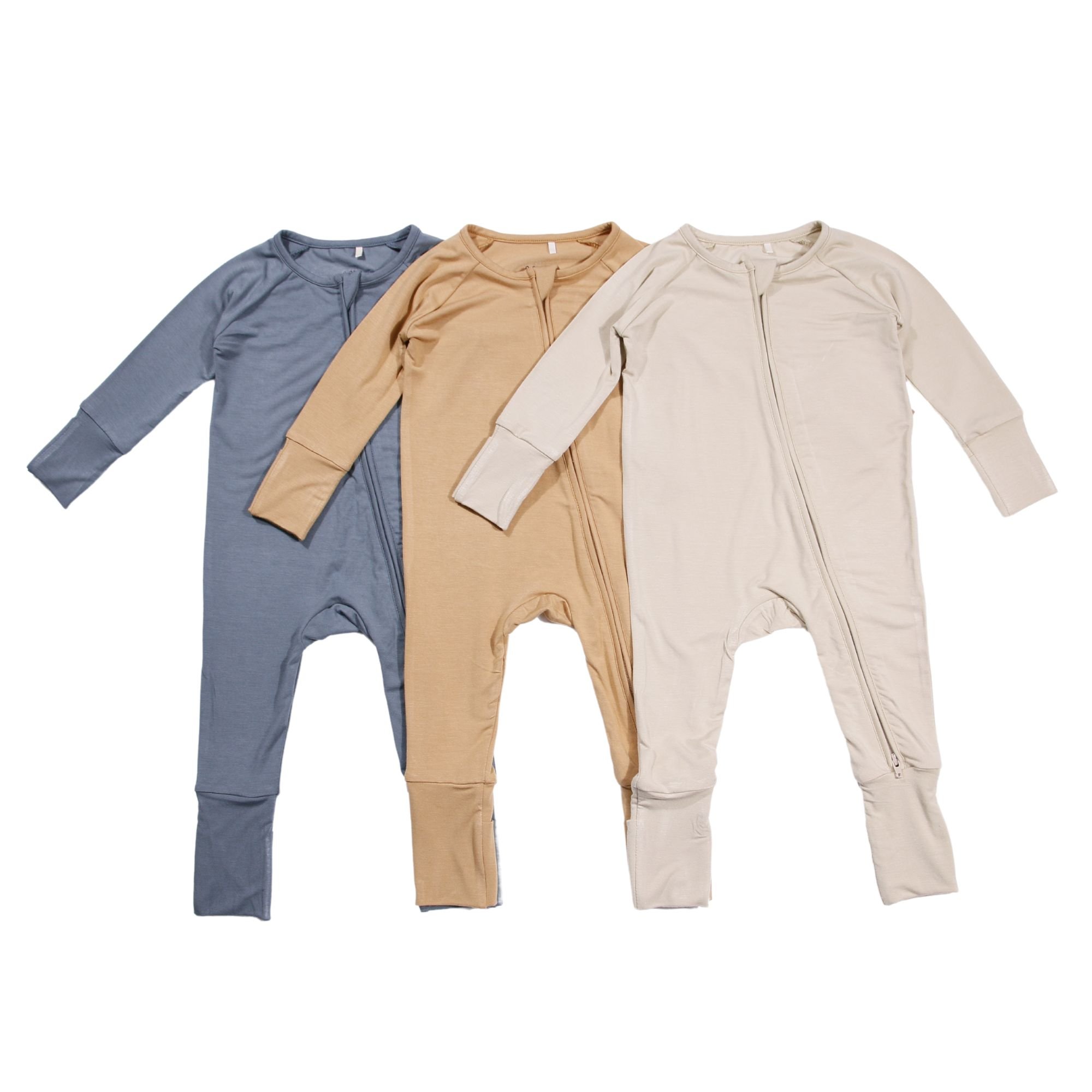 Wholesale OEKO Bamboo Viscose Baby Pajamas Clothes Premium Organic Cotton Bamboo Ruffle Footie Zipper Romper Bamboo Baby Sleeper